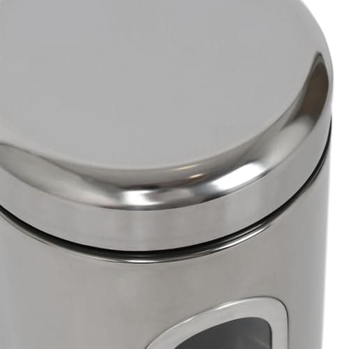 Harbour Housewares Tea Coffee Sugar Canisters Set - 3 Piece - Brushed Kitchen Canisters with Airtight Lids & Transparent Viewing Window - Stainless Steel Storage Tins for Kitchen Bench or Pantry — view 4