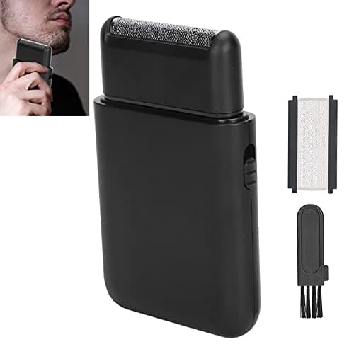 Generic Men's Electric Barber Straight Blade Barber Straight Blade Foil Shaver USB Charging Beard Trimmer, Lightweight and Durable, Black ABS Material — view 3