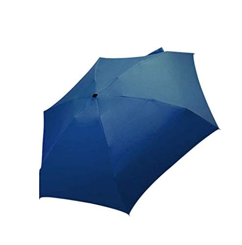 Compact Flat Sun Parasol Umbrella -Light Folding Rain Shelter for Daily Commute Windproof Travel with Portable Carry Pouch (Navy, One Size) — view 2