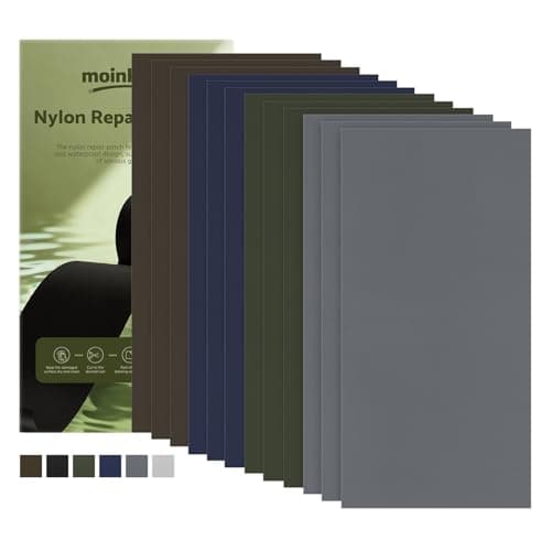 moinkerin Nylon Repair Patch Self Adhesive 12PCS 10x20cm | Waterproof Fabric Repair Tape for Tent, Down Jacket, Backpack, Sleeping Bag, Outdoor Camping Gear