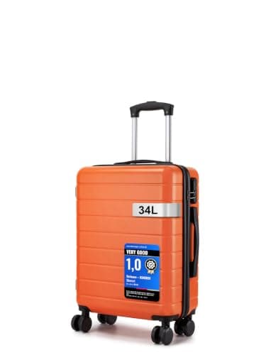 Shavont 20 Inch Cabin Suitcase 55x40x20 Carry on Hardshell Luggage (Orange)