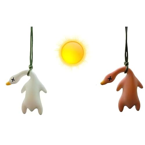 2PCS Magic UV Duck Toys - Colour Changing Solar Powered from White to Roast Duck Red, Fun Dashboard Car Decor & Outdoor Sun Activated Novelty, for Kids Adults Summer Travel Beach Party