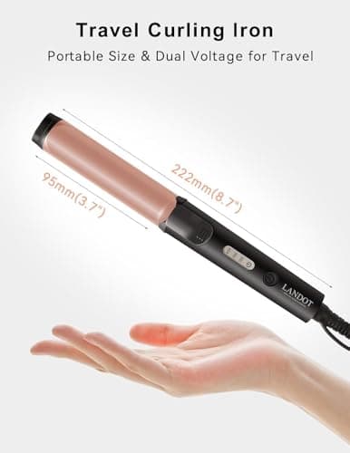 LANDOT Curling Tongs for Short Hair, Mini Travel Small Curling Iron 25mm — view 4