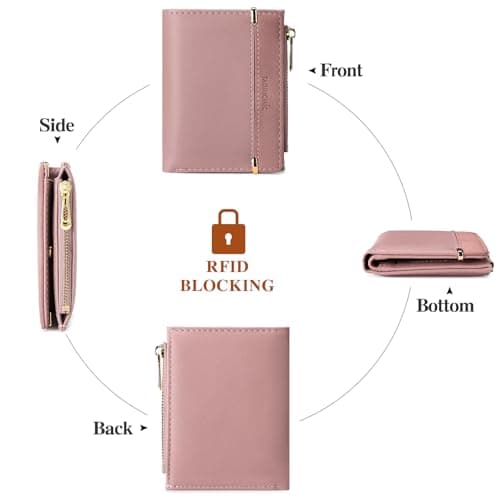 FALAN MULE Small Wallet for Women RFID Blocking Purse for Women Bifold Card Holder Small Purse with Zipper Coin Pocket Women's Wallets for Cash, Cion, Card, Bill — view 6