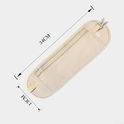 Hidden Security Pouch Waist Bag for Travel - Anti Theft Money Belt with Soft Lining for Passport Phone Keys Suitable for Concerts 13.4x5.1in(Yellow) — view 4