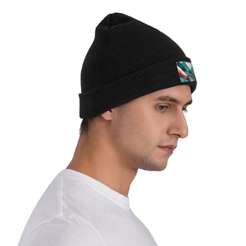 RoMuka Travel Mountain Scenery Knitted Woolen Hat - Velvet Patch Winter Warm Hat Suitable for Home Or Outdoor Activities, Travel Mountain Scenery, One size — view 6