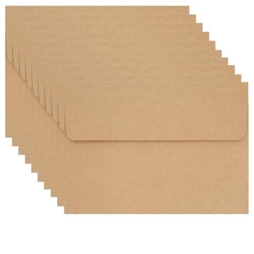10Pcs A4 Envelope File Folder Kraft Paper Office File Wallet Thicken Document Folder Holder Foolscap File Bag Storage Pouch Project Pockets Paperwork Organizer for Office School Travel — view 6