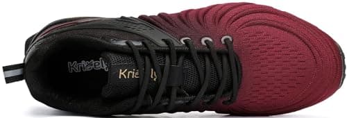 Kricely Mens Trail Running Shoes Breathable Lightweight Hiking Trekking Trainers Walking Shoes Red Brown 8 — view 4