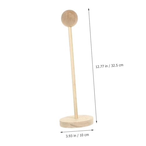 KOMBIUDA Portable Wooden Wig Stand Tripod Holder for Travel Display — view 2