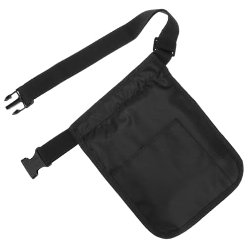 QWORK® Nurse Pouch Waist Bag, Multi Compartment Nursing Bag Pocket Belt Organizer for Medical Supplies Scissors Bandage, 10" x 7", Black — view 2