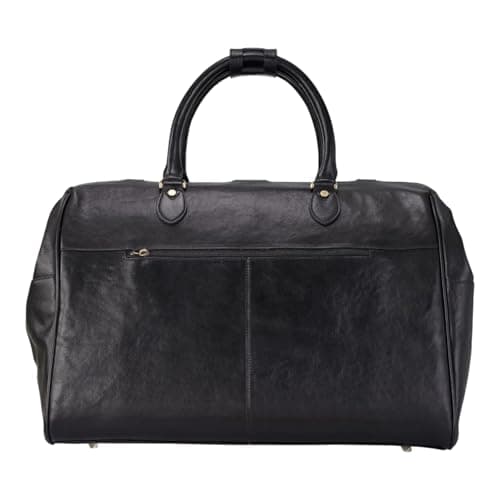 Genuine Leather Duffle Bag Weekender Large Travel Holdall - Black 49 x 39 x 29 cm — view 5