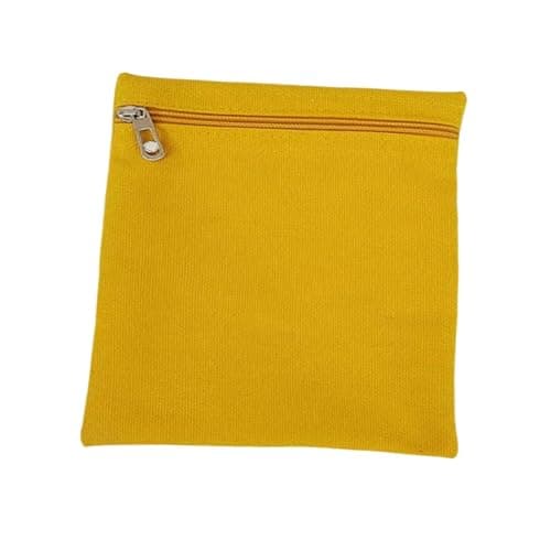 Sew in Pocket with Zipper Wallet Mobile Storage Pouch Canvas Travel Security Pocket Secure- Yellow — view 3