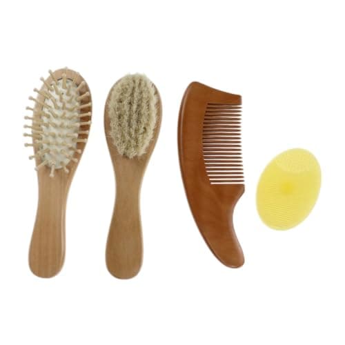 PACKOVE Bathing Utensil Set Small Beech Wool Keeps Head Clean for Home Travel Comb