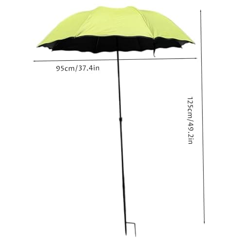 Ameble Folding Travel Rain Umbrella with UV Protection, Adjustable Height & Ground Stake Plant Umbrella for Garden, Fishing, Beach, Sun Shade, Green — view 4