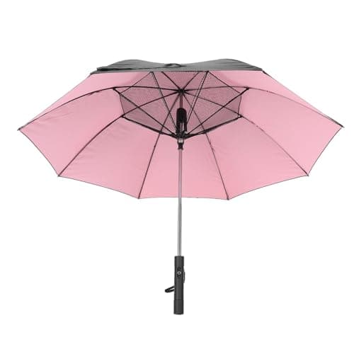 Annadue USB Rechargeable Umbrella with Fan, 2600mAh Power Bank (Pink) — view 6