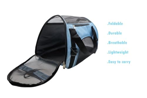 Tecageaon Pet Carrier - Airline Approved Cat & Dog Carrier for Medium & Small Cats, Puppies & Kittens - Blue — view 6