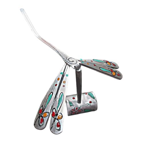 YSHHKEE Colorful Hand Painted Wooden Dragonflies Balancing Toy, Silver