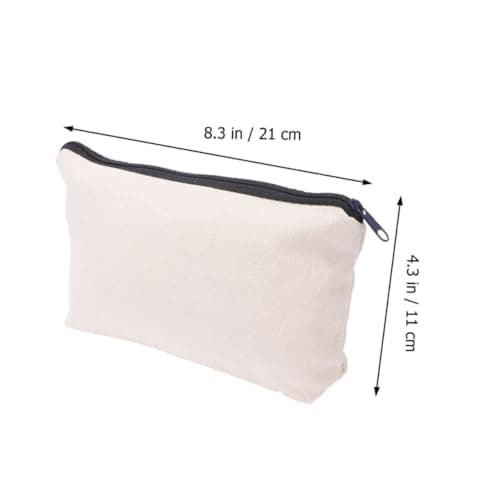 Alipis Canvas Zipper Pouch 14pcs White Blank DIY Travel Storage — view 3