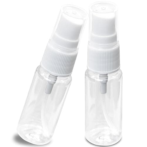 Siqian 20ml Spray Bottle, 2 PCS Travel Bottle Mini Small Bottles Transparent Fine Mist Sprayer Plastic Empty Refillable Atomiser with Flip Caps Holiday (SQ-TMPWP01-CR02-CX)