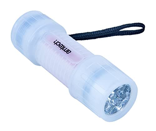 Amtech 9 LED Glow in the Dark Torch, Compact with Wrist Strap and Batteries Included, for Camping, Fishing and Emergency Lighting.