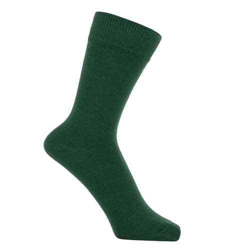 ZAKIRA Combed Cotton Dress Socks - Plain Colour Business Crew Socks for Men & Women, Soft Breathable Cotton, 6-10 (UK), Green — view 3