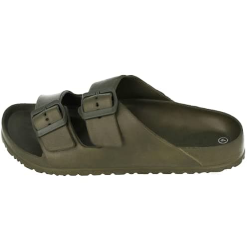 Yinka Shoes Mens Double Buckle EVA Sandals Khaki UK 10 — view 3