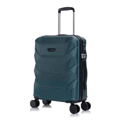 Rocklands® Cabin Suitcase 55x40x20cm Hard Shell TSA Lock, 4 Spinner Wheels, Lightweight Hand Luggage Small Travel Bag, Approved for 100+ Airlines Including Ryanair, EasyJet (Green, Cabin (20 Inch))