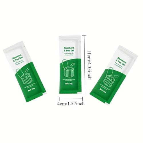 20 Pack Portable Camping Toilet Gel, Rapid Absorbent Waste Gel Odor Control Eco Friendly, Gels for Hiking Backpacking RV Road Trip Outdoor Toilet Portable Potty Travel — view 6