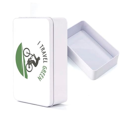 Fabulous I Travel Green Mountain Bike Travel Nature Metal Box 11 x 18.5 x 5.5 cm White – Storage Box, Key, Tools, Lunch Box, Sugar, Biscuit — view 3