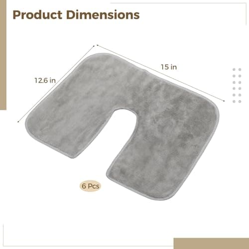 6Pcs U-Shaped Face Cradle Cover, Microfiber Salon Soft Esthetician Massage Headrest Towels Set, Facial Cradle Pillow Cover for Massage Beds & Chairs, Beauty Salon Spa, 13.8 x 11 in — view 5