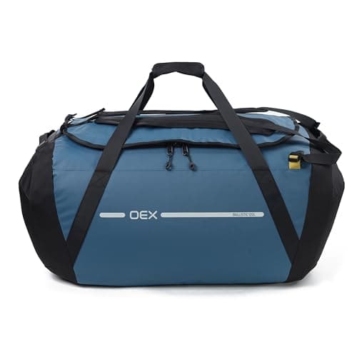 OEX Ballistic Cargo Bag with Wet Pocket & Multiple Carrying Options, Duffel, Holdall, Bag for Men & Women, Durable, Heavy Duty, Travel, Luggage, Overnight, Weekend, Sports (Blue, 120 Litre)
