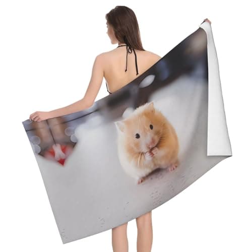 Maroon Hamster Bath Towel Set - Soft, Microfiber Bathroom Towels – Perfect for Home, Gym, Beach, and Travel Use