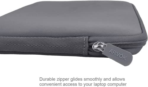 Arvok 15 15.6 16 Inch Laptop Sleeve Multi-Color Size Choices Case/Water-Resistant Neoprene Notebook Computer Pocket Tablet Briefcase Carrying Bag/Pouch Skin Cover for HP/Dell/Lenovo/Asus/Acer Grey — view 6