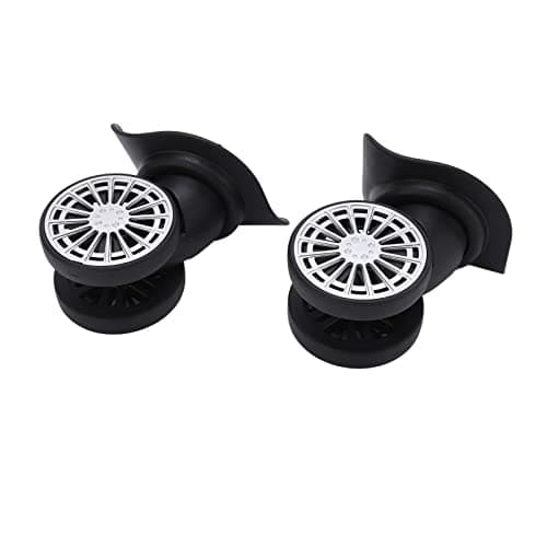 Alomejor Suitcase Repair Maintenance Wheels Silent Sturdy Easy Installation for Luggage Repairers and Travelers PPPET Yellow 2x Castor 8x Screw — view 2