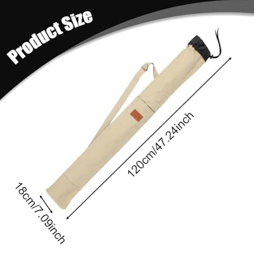 harayaa Fishing Bag Durable Foldable Fishing Tackle Bag Camping Canvas Case Holder Travel Boxes Sunshades Fishing Tackle Bag, 120cm Beige2 — view 2