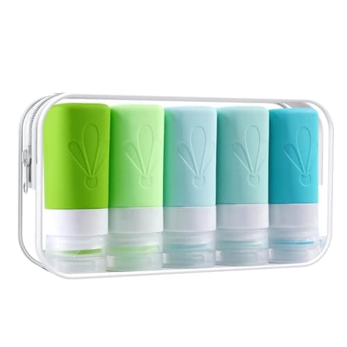 INSFIT Travel Bottles for Toiletries, CAA Approved 60ml Travel Size Containers, BPA Free Leak Proof Squeezable Silicone Tubes for Shampoo Conditioner Lotion Soap with Labels