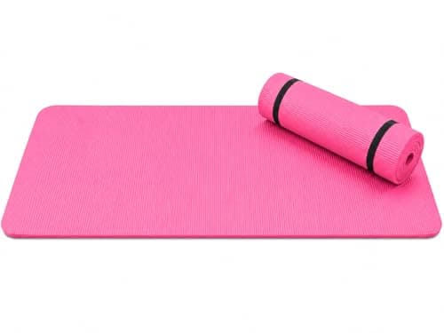 HH Home Hut Non-Slip Yoga Mat - Premium Gym Fitness Exercise Mat for Yoga, Pilates and Workout for Women and Men - Durable Foam Equipment Floor Mat with Carry Strap - Pink Thick 8mm - 183 x 61cm — view 2