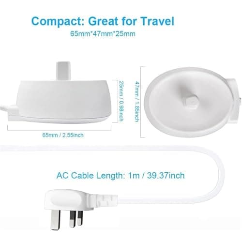 ZZOSRDR Electric Toothbrush Charger for Oral B, Inductive Replacement Charging Base Compatible with Braun Oral B Type 3757, Waterproof Charging Adapter — view 2