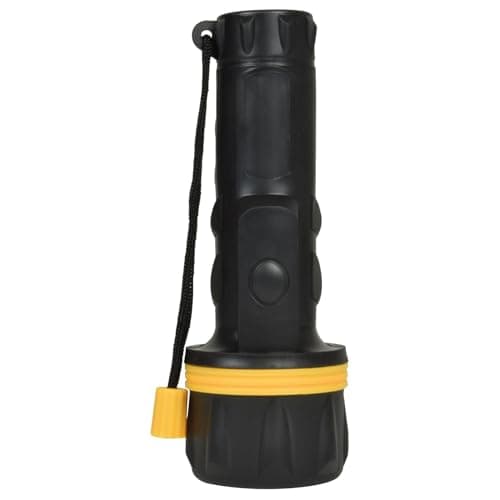 Mercury Heavy Duty LED Rubber Torch Durable Handheld Torch with Wide-Angle LEDs, Anti-Roll Grip, Splash Resistant, Portable and Ideal for Camping, Outdoor, Work and Emergencies 2 x D Batteries — view 2