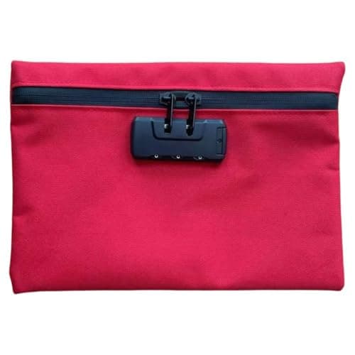 Money Bag with Lock, Security Smell Proof Bag, Lockable Cash Bag with Zipper, Smell Proof Pouch for Travel(Red) — view 5