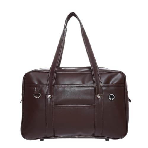 Budiniao Premium Leather Laptop School Bag - Large Capacity Lightweight Japanese Student Uniform PU - Wide Application (Coffee)