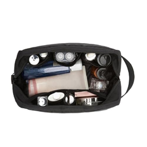 Xiuganpo Men Travel Toiletry Bag Water Nylon Hanging Toiletry Organizer with Mesh Pockets for Business Trip, Shaving Kit Portable Dopp Kit for Essentials Accessories (Black) — view 2
