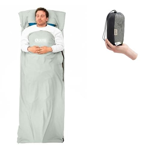 QEZER Sleeping Bag Liner, Ultralight Travel Sheets, Soft & Portable Large Sleeping Bag Liners for Adults silky soft and with a practical zipper easy to store