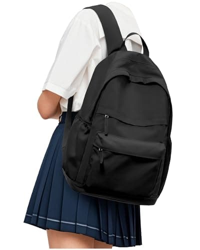 School Backpack Womens Men Black Rucksack School Book Bags for Girls Boys