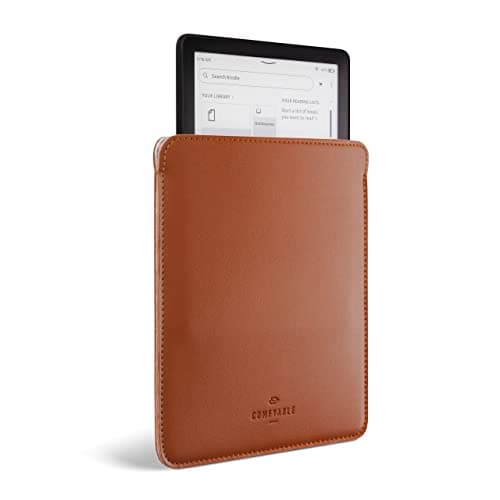 Comfyable E-Reader Sleeve Precisely Compatible for 7 Inch Kindle Paperwhite Colorsoft Edition, 6.8 Inch Kindle Paperwhite 5 (11th Generation 2021), PU Faux Leather Protective Pouch Case Cover, Brown — view 3