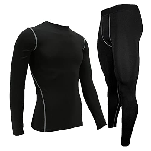 LANBAOSI Mens Thermal Base Layer Set, Compression Top & Leggings Underwear