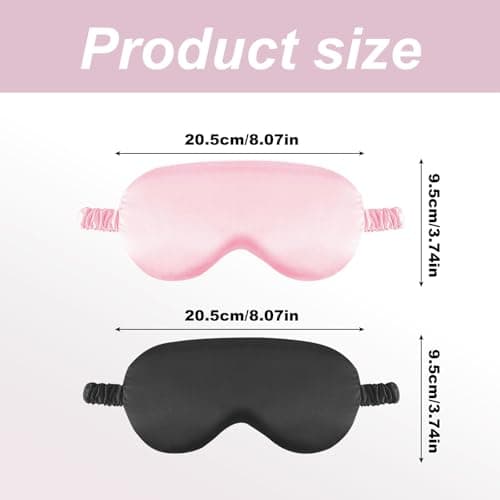 UILYNIU 6 Pieces Sleep Mask, Silk Sleep Mask with Adjustable Strap, Blackout Eye Mask, Soft Eye Mask for Sleeping, Silk Sleeping Eye Masks for Women Men Children, for Night,Travel,Nap (Black Pink) — view 2