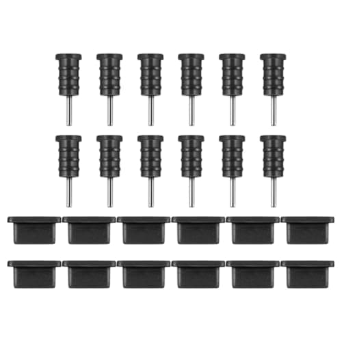 Zerodeko Type C Dust Plug Covers for USB Jack and Port, 12 Pairs