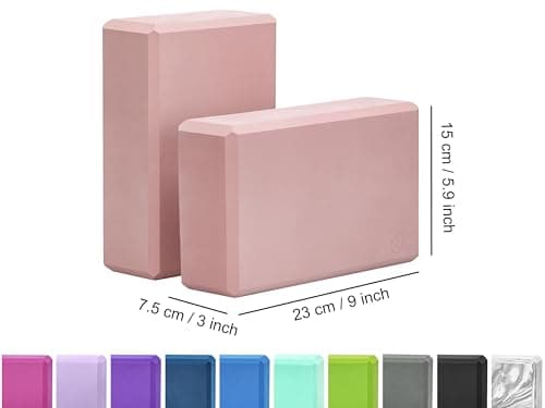 Exerz Yoga Blocks 2 Pack EVA Foam Gym Bricks Pilates Stretch Blush Pink — view 2