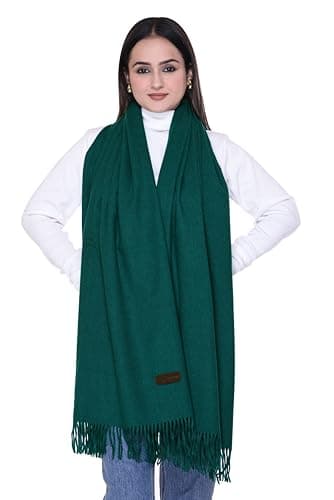 World of Shawls Womens Cashmere Feel Scarf Pashmina Shawl and Wraps Large Soft, Warm, Lightweight & Elegant, Winter Blanket Ladies Perfect for Winter, Travel, Weddings or Gift (Teal) — view 2
